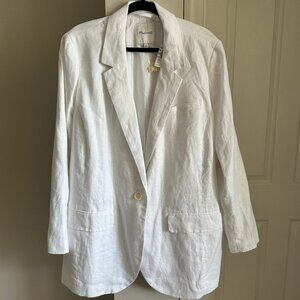 Madewell white linen blazer, 3X, NWT